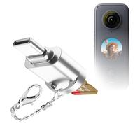 BoxWave Adaptateur compatible avec Insta360 ONE X2 - Mini lecteur de carte Micro SD, lecteur USB Type-C OTG USB 3.0 - Porte-clés - Argent métallisé