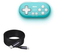 BoxWave Câble compatible avec 8BitDo Zero 2 - Câble DirectSync PD (3 m) - USB-C vers USB-C (100 W), long type C en alliage de nylon tressé - Charge rapide - Noir de jais