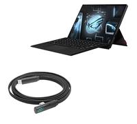 BoxWave Câble compatible avec ASUS ROG Flow Z13 (2022) - Câble PowerDisplay PD à angle droit (1,2 m) - USB-C vers USB-C (100 W), informations de puissance LED en nylon tressé extra long - Noir de jais