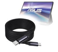 BoxWave Câble compatible avec ASUS ZenScreen Go MB16AP - Câble DirectSync PD (3 m) - USB-C vers USB-C (100 W), Long Type C en alliage de nylon tressé - Charge rapide - Noir de jais