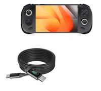 BoxWave Câble compatible avec Ayaneo 2 - Câble PowerDisplay PD (1,8 m) - USB-C vers USB-C (100 W), écran LED - Câble en nylon tressé PD de 1,8 m - Noir de jais