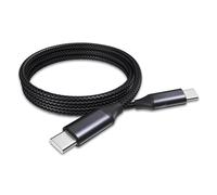BoxWave Câble compatible avec BBPOS WisePad 3 - Câble DirectSync PD (0,9 m) - USB-C vers USB-C (100 W), câble de charge et de synchronisation tressé de type C de 0,9 m - Noir de jais