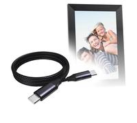 BoxWave Câble compatible avec cadre photo numérique AEEZO (25,7 cm) - Câble DirectSync PD (0,9 m) - USB-C vers USB-C (100 W), charge tressée de type C et synchronisation rapide - Noir de jais