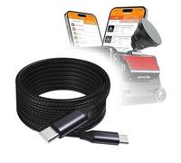 BoxWave Câble compatible avec caméra embarquée Rove R3 - Câble DirectSync PD (3 m) - USB-C vers USB-C (100 W), long type C en alliage de nylon tressé - Charge rapide - Noir de jais
