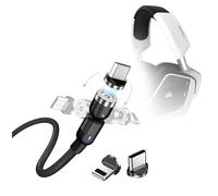 BoxWave Câble compatible avec Corsair Void RGB Elite Wireless - Câble MagnetoSnap AllCharge, câble de charge magnétique USB Type-C Micro USB - Noir de jais