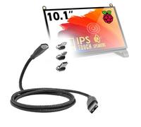 BoxWave Câble compatible avec écran Roadom Raspberry Pi (10,1") - Câble MagnetoSnap PD AllCharge (100 W), chargement magnétique tressé USB Type-C Micro - Noir de jais
