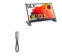 BoxWave Câble compatible avec écran Roadom Raspberry Pi (10,1") - Chargeur porte-clés USB de type C, porte-clés USB Type-C vers câble USB de type A de 8 po - Noir de jais