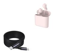 BoxWave Câble compatible avec Edifier to-U6+ - Câble DirectSync PD (3 m) - USB-C vers USB-C (100 W), long alliage de nylon tressé de type C - Charge rapide - Noir de jais