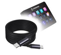 BoxWave Câble compatible avec Elgato Stream Deck MK.2 - Câble DirectSync PD (3 m) - USB-C vers USB-C (100 W), long alliage de nylon tressé de type C - Charge rapide - Noir de jais