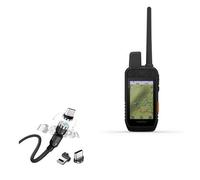 BoxWave Câble compatible avec Garmin Alpha 200i - MagnetoSnap AllCharge, câble de charge magnétique USB Type-C Micro USB pour Garmin Alpha 200i - Noir de jais