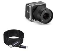 BoxWave Câble compatible avec Hasselblad 907X 50C - Câble DirectSync PD (3 m) - USB-C vers USB-C (100 W), long câble PD en alliage de nylon tressé pour Hasselblad 907X 50C - Noir de jais