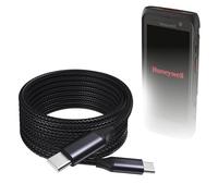 BoxWave Câble compatible avec Honeywell CT47 - Câble DirectSync PD (3 m) - USB-C vers USB-C (100 W), long type C en alliage de nylon tressé - Charge rapide - Noir de jais