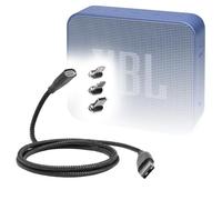 BoxWave Câble compatible avec JBL Go Essential - Câble MagnetoSnap PD AllCharge (100 W), chargement magnétique tressé USB Type-C Micro - Noir de jais