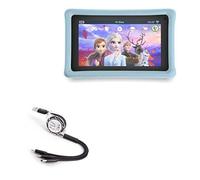 BoxWave Câble compatible avec la tablette Pebble Gear Kids - AllCharge miniSync, rétractable, câble USB portable - Noir de jais