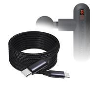 BoxWave Câble compatible avec le masseur à percussion Sharper Image Power modèle 1017981 - Câble DirectSync PD (3 m) - USB-C vers USB-C (100 W), charge rapide en alliage de nylon tressé de type C