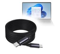 BoxWave Câble compatible avec LG Gram 15 (15Z95N) - Câble DirectSync PD (3 m) - USB-C vers USB-C (100 W), Long Type C en alliage de nylon tressé - Charge rapide - Noir de jais