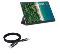 BoxWave Câble compatible avec LG Gram +View (16MQ70) (câble par BoxWave) - Câble DirectSync PD (0,9 m) - USB-C vers USB-C (100 W), type C tressé 0,9 m - Noir de jais