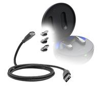 BoxWave Câble compatible avec LG Tone Free FP9 - Câble MagnetoSnap PD AllCharge (100 W), chargement magnétique tressé USB Type-C Micro - Noir de jais