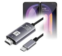 BoxWave Câble compatible avec LG V60 ThinQ 5G - Câble SmartDisplay - USB Type-C vers HDMI (1,8 m), câble USB C/HDMI pour LG V60 ThinQ 5G - Noir de jais