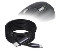 BoxWave Câble compatible avec Logitech MX Master 3S - Câble DirectSync PD (3 m) - USB-C vers USB-C (100 W), long type C en alliage de nylon tressé - Charge rapide - Noir de jais