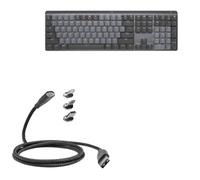 BoxWave Câble compatible avec Logitech MX Mechanical - Câble MagnetoSnap PD AllCharge (100 W), chargement magnétique tressé USB Type-C Micro - Noir de jais