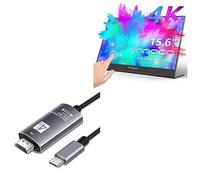 BoxWave Câble compatible avec moniteur portable INNOCN N1U (15,6") - Câble SmartDisplay - USB Type-C vers HDMI (1,8 m), câble USB C/HDMI - Noir de jais