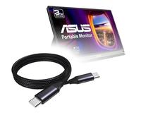 BoxWave Câble compatible avec moniteur USB portable ASUS ZenScreen (MB16AC) (15,6") - Câble DirectSync PD (0,9 m) - USB-C vers USB-C (100 W), charge tressée de type C et synchronisation rapide - Noir