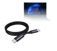 BoxWave Câble compatible avec MSI Stealth 15 m (Intel 11th RTX 30 Series) - Câble DirectSync PD (0,9 m) - USB-C vers USB-C (100 W), charge tressée de type C et synchronisation rapide - Noir de jais