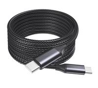 BoxWave Câble compatible avec Newline Flex (68,6 cm) - Câble DirectSync PD (3 m) - USB-C vers USB-C (100 W), long câble en alliage de nylon tressé PD de 3 m - Noir de jais