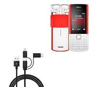 BoxWave Câble compatible avec Nokia 5710 XpressAudio - Câble AllCharge 3 en 1 - Noir de jais