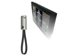 BoxWave Câble compatible avec petit PC SD215/ML - Chargeur porte-clés USB de type C, porte-clés USB Type-C vers Type-A 8 po - Noir de jais
