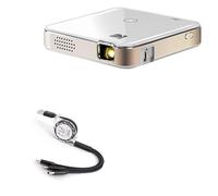 BoxWave Câble compatible avec projecteur sans fil portable Kodak Luma 150 - AllCharge miniSync, rétractable, câble USB portable - Noir de jais