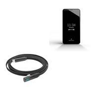 BoxWave Câble compatible avec Purism Librem 5 Evergreen - Câble PowerDisplay PD à angle droit (1,2 m) - USB-C vers USB-C (100 W), informations de puissance LED en nylon tressé extra long - Noir de