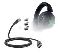 BoxWave Câble compatible avec Razer Kraken V3 Pro - Câble MagnetoSnap PD AllCharge (100 W), chargement magnétique tressé USB Type-C Micro - Noir de jais