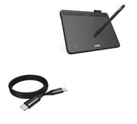 BoxWave Câble compatible avec UGEE S640 - Câble DirectSync PD (0,9 m) - USB-C vers USB-C (100 W), charge tressée de type C et synchronisation rapide - Noir de jais