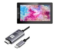 BoxWave Câble compatible avec Veikk Studio VK1200 - Câble SmartDisplay - USB Type-C vers HDMI (1,8 m), câble USB C/HDMI - Noir de jais