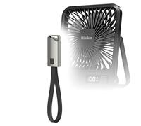 BoxWave Câble compatible avec ventilateur de bureau rechargeable Mikikin - Chargeur porte-clés USB de type C, porte-clés USB Type-C vers Type-A 20,3 cm - Noir de jais