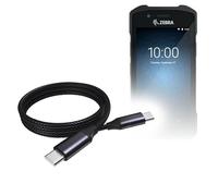 BoxWave Câble compatible avec Zebra TC26 - Câble DirectSync PD (0,9 m) - USB-C vers USB-C (100 W), charge tressée de type C et synchronisation rapide - Noir de jais