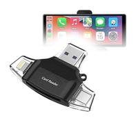 BoxWave Gadget intelligent compatible avec Eaglerich Wireless Carplay (10") - Lecteur de carte SD AllReader, lecteur de carte microSD SD Compact USB - Noir de jais