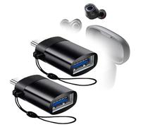 BoxWave Lot de 2 câbles compatibles avec Baseus Bowie MA10 - USB-C vers A PortChanger - USB Type-C OTG USB - Porte-clés portable - Noir ardoise