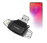 BoxWave Smart Gadget Compatible avec Xiaomi Mi 9T Pro - AllReader Lecteur de carte SD, lecteur de cartes microSD SD Compact USB - Noir de jais