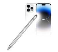 BoxWave Stylet compatible avec Apple iPhone 14 Pro Max - AccuPoint Active Stylus, Stylet électronique avec pointe ultra fine pour Apple iPhone 14 Pro Max - Argent métallisé