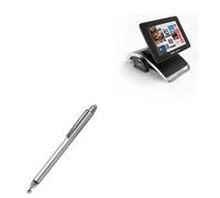 BoxWave Stylet compatible avec Oracle Micros - Stylet capacitif à double pointe en fibre, pointe disque - Argent métallisé