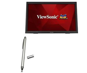 BoxWave Stylet compatible avec Viewsonic Monitor TD2423D (24") - Stylet capacitif double pointe en fibre - Stylet capacitif à pointe disque - Argent métallisé