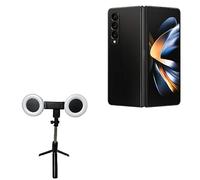 BoxWave Support et support compatibles avec Samsung Galaxy Z Fold 5 - RingLight SelfiePod, perche à selfie extensible avec anneau lumineux - Noir de jais