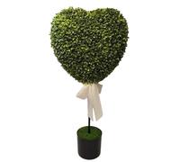 Boxwood Heart Topiary Outdoor | Valentine's Day Heart Shaped Topiary Trees | Artificial Decorations Ball Planter Pots with Bow Tie | for Indoor Outdoor Living Room Porch Garden Yard