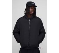 Boxy Fit Mono Padded Bomber Neck Puffer Jacket homme - noir - XL, noir