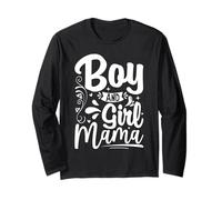 Boy and Girl Mama Mom of Two Mommy Mother's Day Women Manche Longue