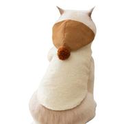 Boy Dog Clothes - Cute Sleeveless Fleece Pet Coat with Hood Pom Poms, Soft Winter Sweater Outfit | Small Cat Dog Apparel for Autumn Cold Weather Walks