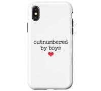 Boy Mom Outnumbered by Boys Mama,I Love My Sons,Mom of Boys Coque pour iPhone X/XS